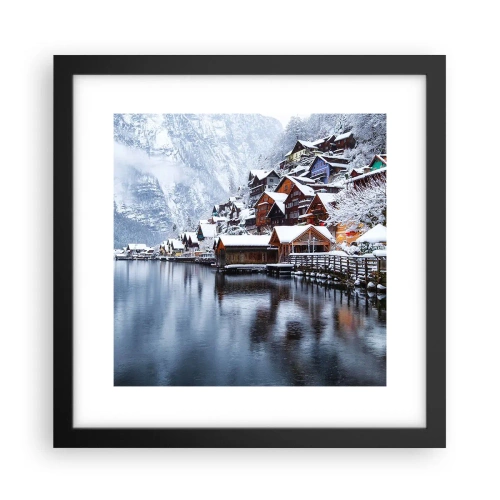 Plagát v čiernom ráme - V zimnej dekorácii - 30x30 cm