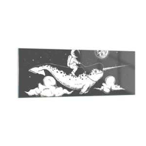 Obraz na skle - Vesmírny jazdec - 140x50 cm