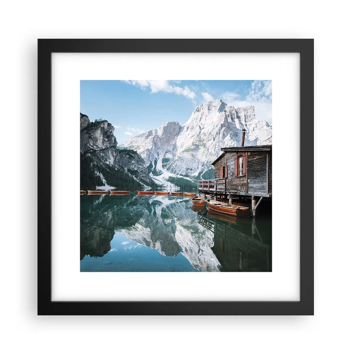 Plagát v čiernom ráme - Kryštalické, horské ráno - 30x30 cm