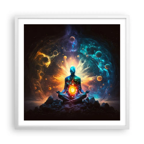 Plagát v bielom ráme - Vesmírny pokoj - 60x60 cm