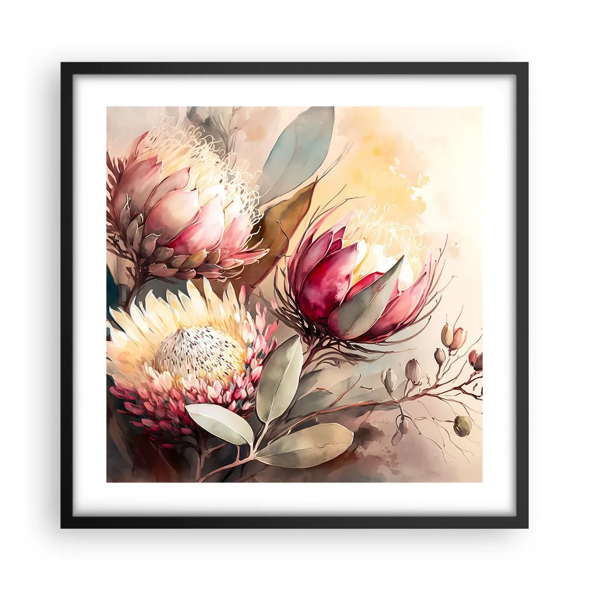 Plagát v čiernom ráme - Z profilu a en face - 50x50 cm