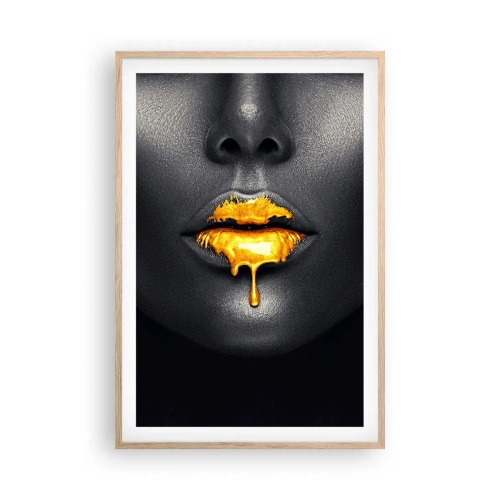 Plagát v ráme zo svetlého duba - Zlatoústa - 61x91 cm