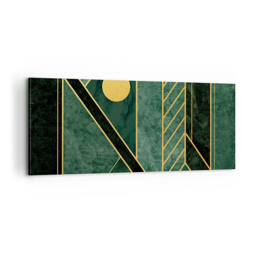 Obraz na plátne - Dynamika zlata a lazuritu - 100x40 cm