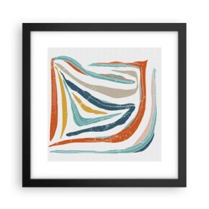 Plagát v čiernom ráme - Priateľsky usmievavá abstrakcia - 30x30 cm