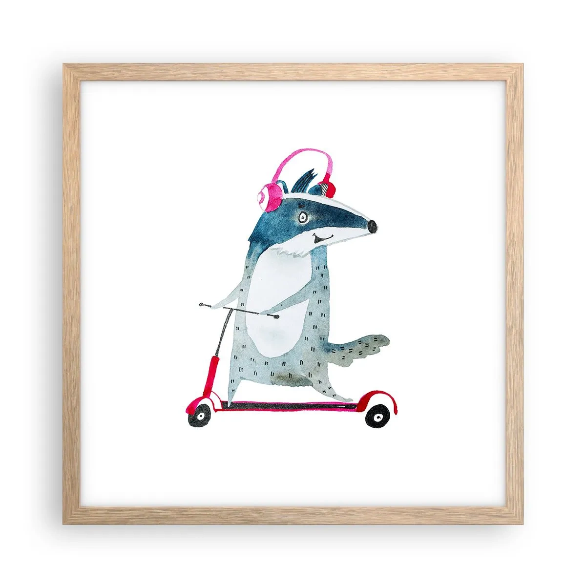 Plagát v ráme zo svetlého duba - Jazvečie radosti - 40x40 cm