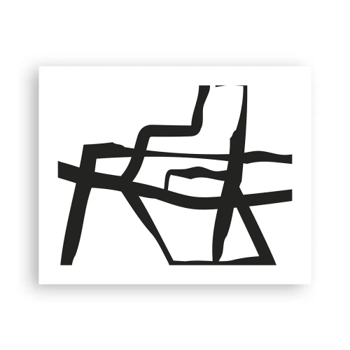 Plagát - Čiernobiela konštrukcia - 50x40 cm