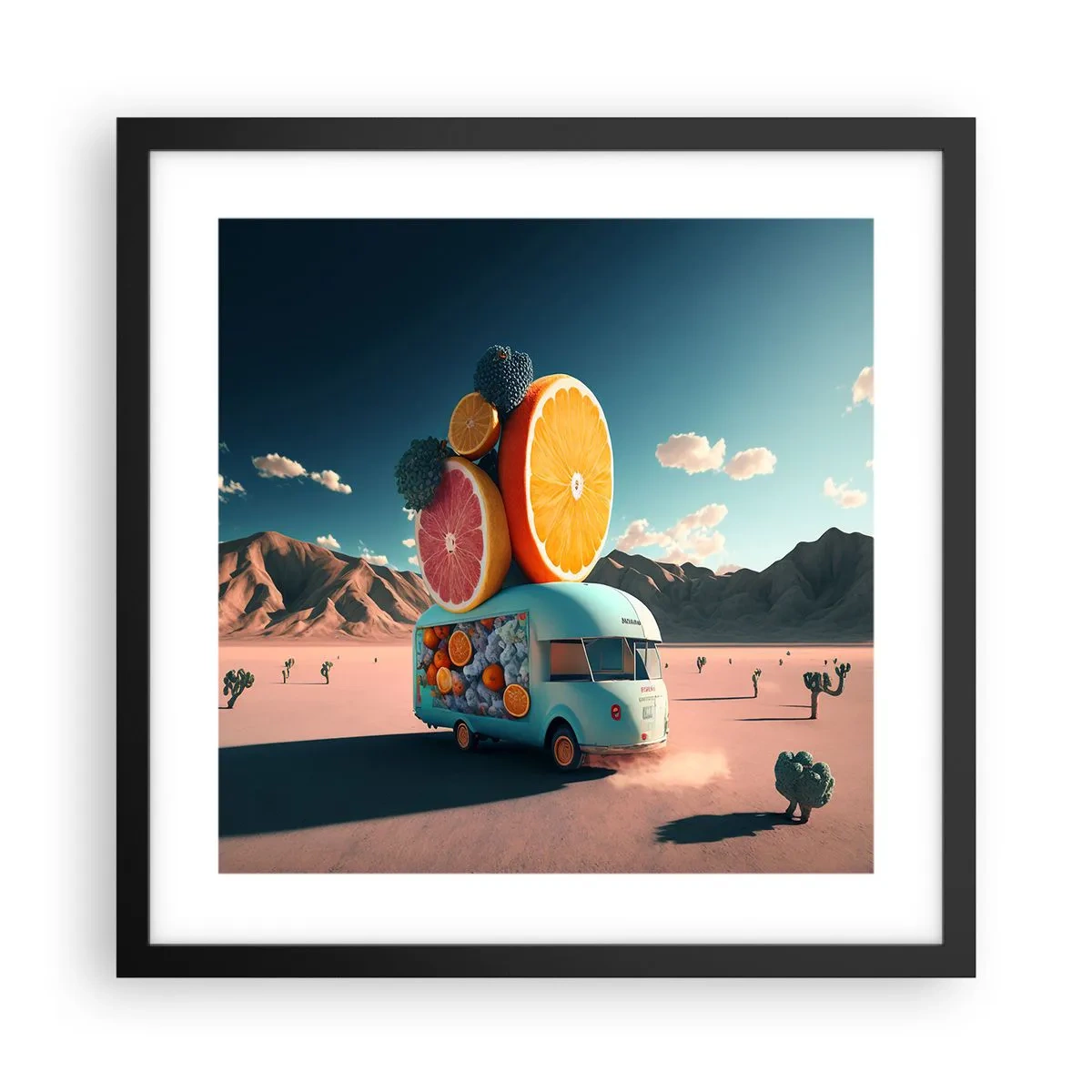 Plagát v čiernom ráme - Chuť prázdnin - 40x40 cm