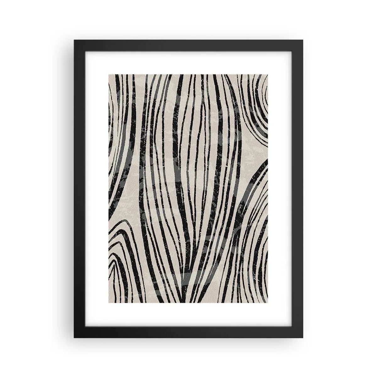 Plagát v čiernom ráme - Močiar s líniami - 30x40 cm
