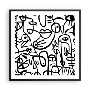 Plagát v čiernom ráme - Tváre a preludy - 60x60 cm