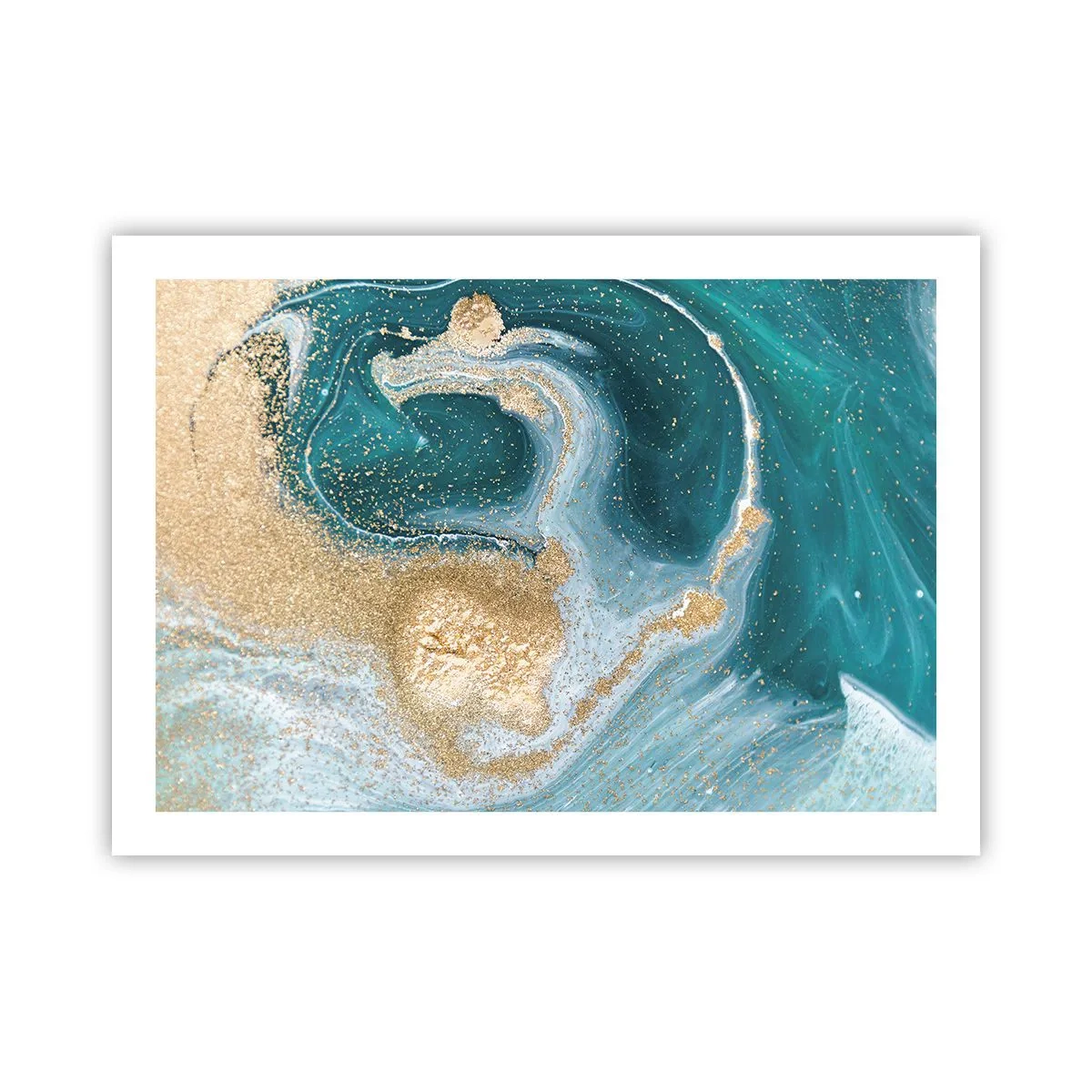 Plagát - Vír zlatej a tyrkysovej - 70x50 cm