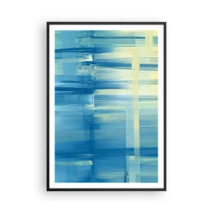 Plagát v čiernom ráme - Kompozícia v tyrkyse - 70x100 cm