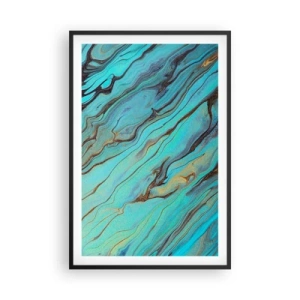 Plagát v čiernom ráme - Tyrkysový príliv - 61x91 cm