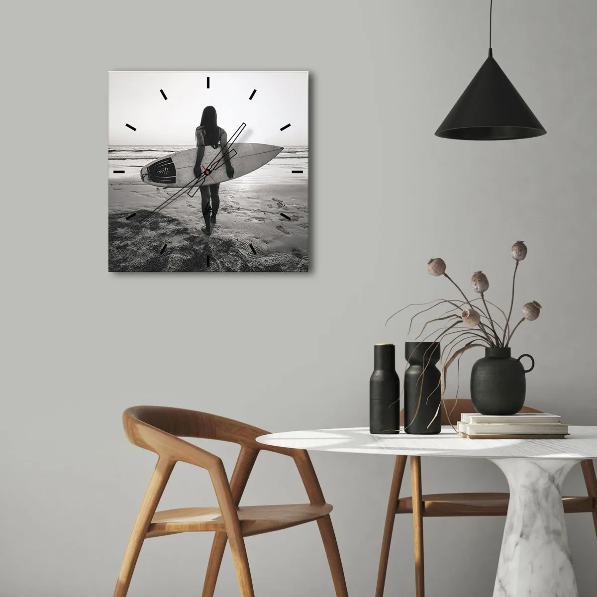 Nástenné hodiny - Dcéra morskej vlny - 40x40 cm