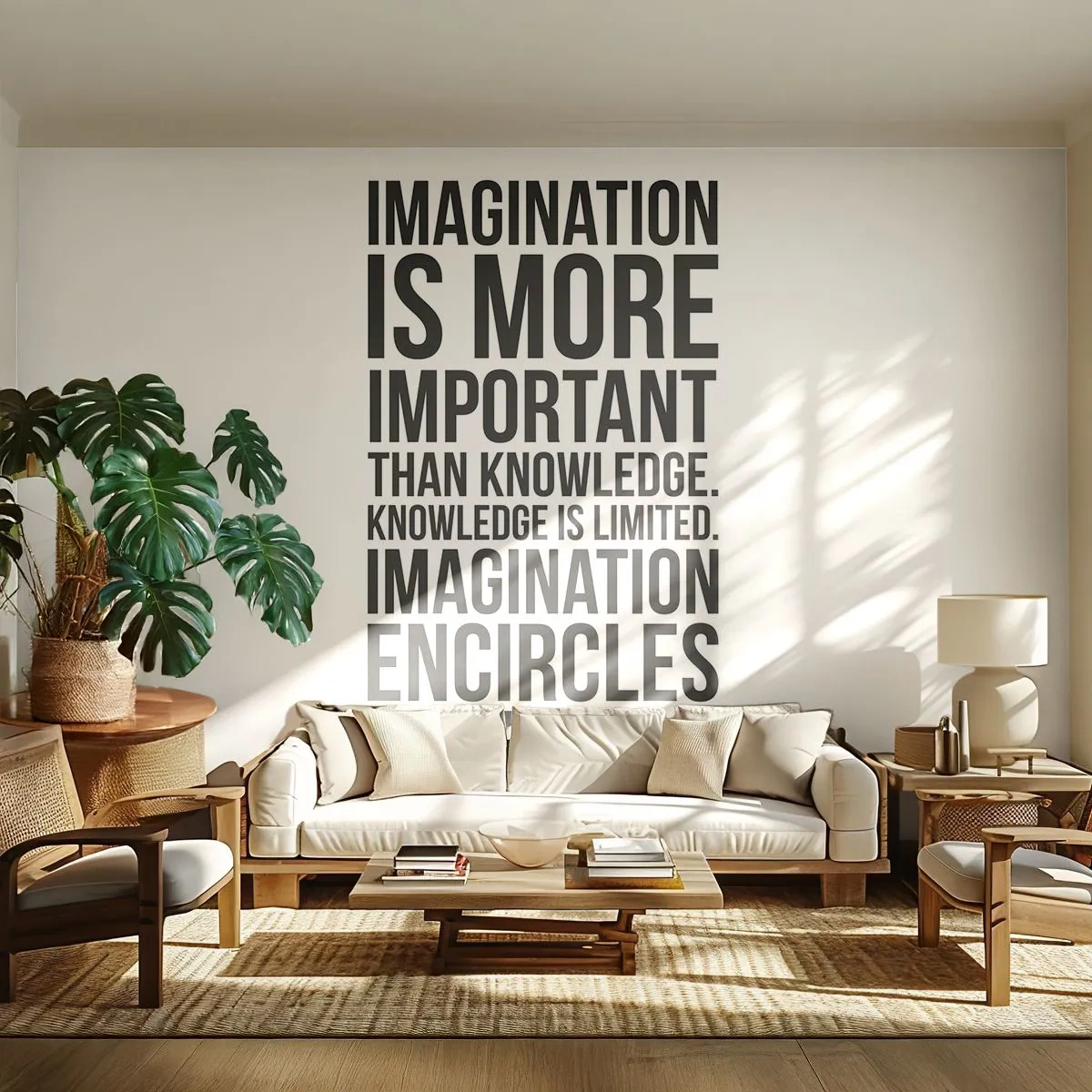 Fototapeta Premium Canvas - Einstein o sile predstavivosti - Typografia, Afirmácia, Maxim - 200x140 cm