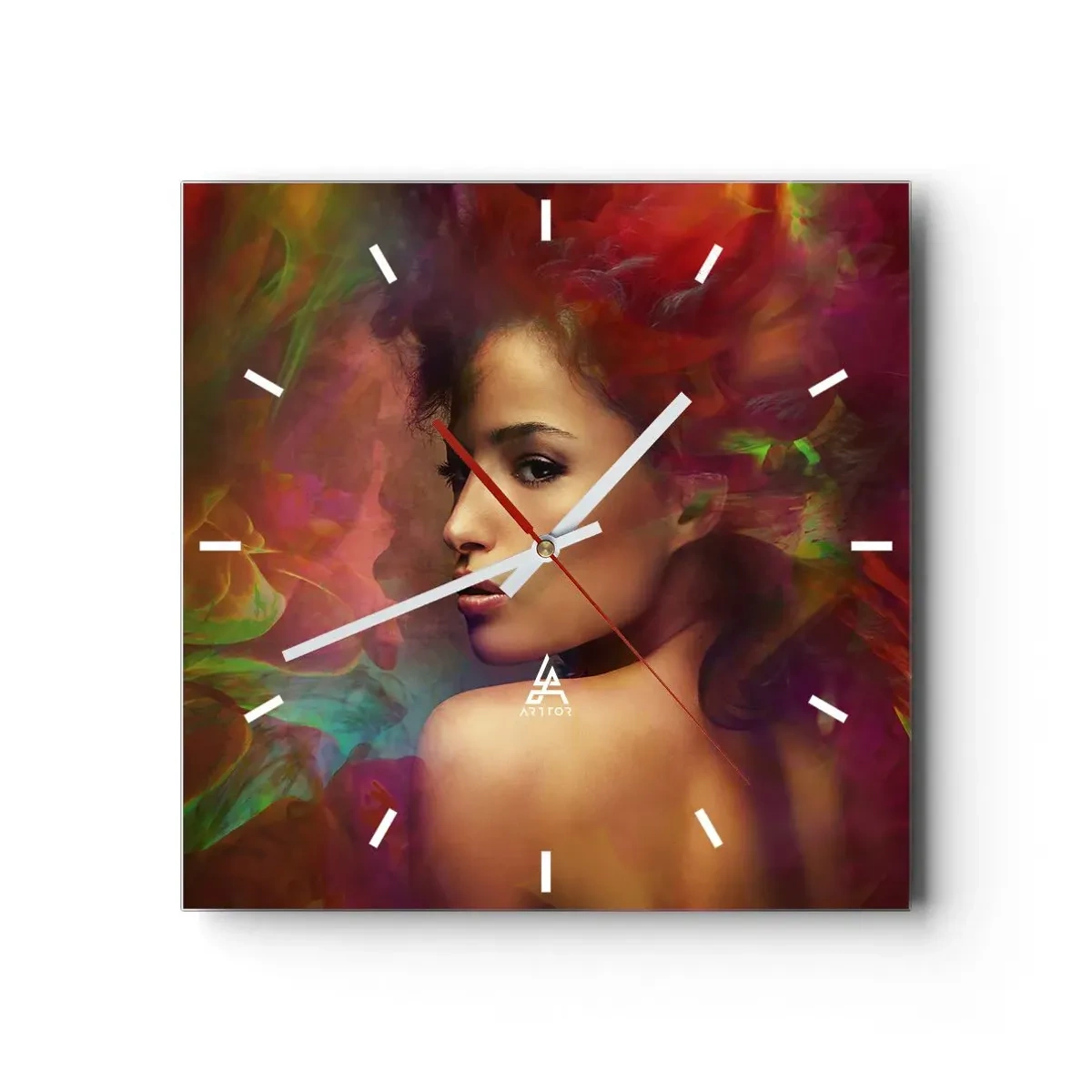 Nástenné hodiny - Krajšia ako dúha, jemnejšia ako hmla - 40x40 cm