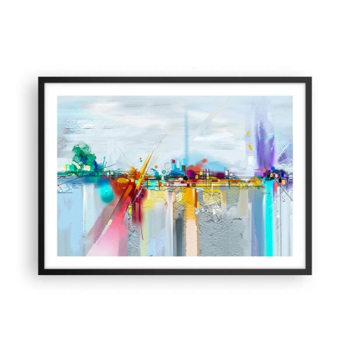 Plagát v čiernom ráme - Most radosti nad riekou života - 70x50 cm