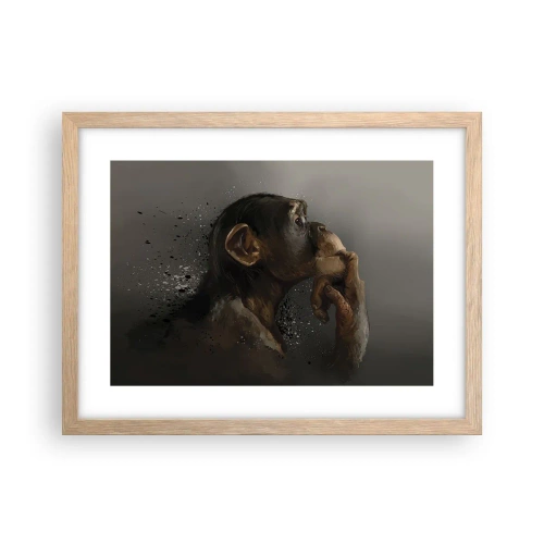Plagát v ráme zo svetlého duba - Určite mysliteľ - 40x30 cm