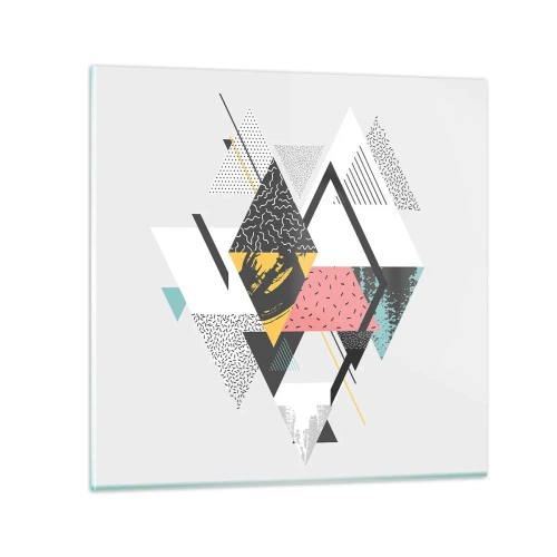 Obraz na skle - Variácie na trojuholník a kosoštvorec - 50x50 cm