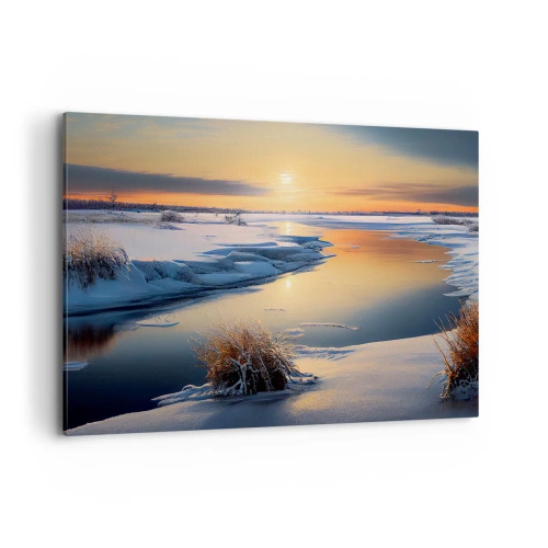 Obraz na plátne - Zimný západ slnka - 120x80 cm