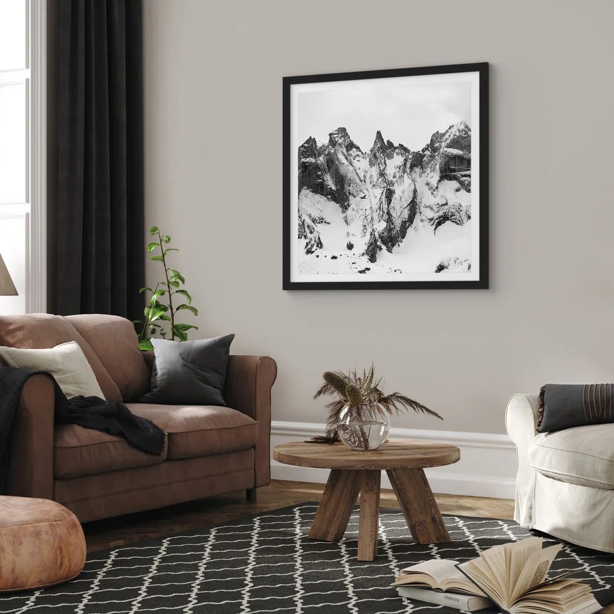 Plagát v čiernom ráme - Hrozivý žulový hrebeň - 60x60 cm