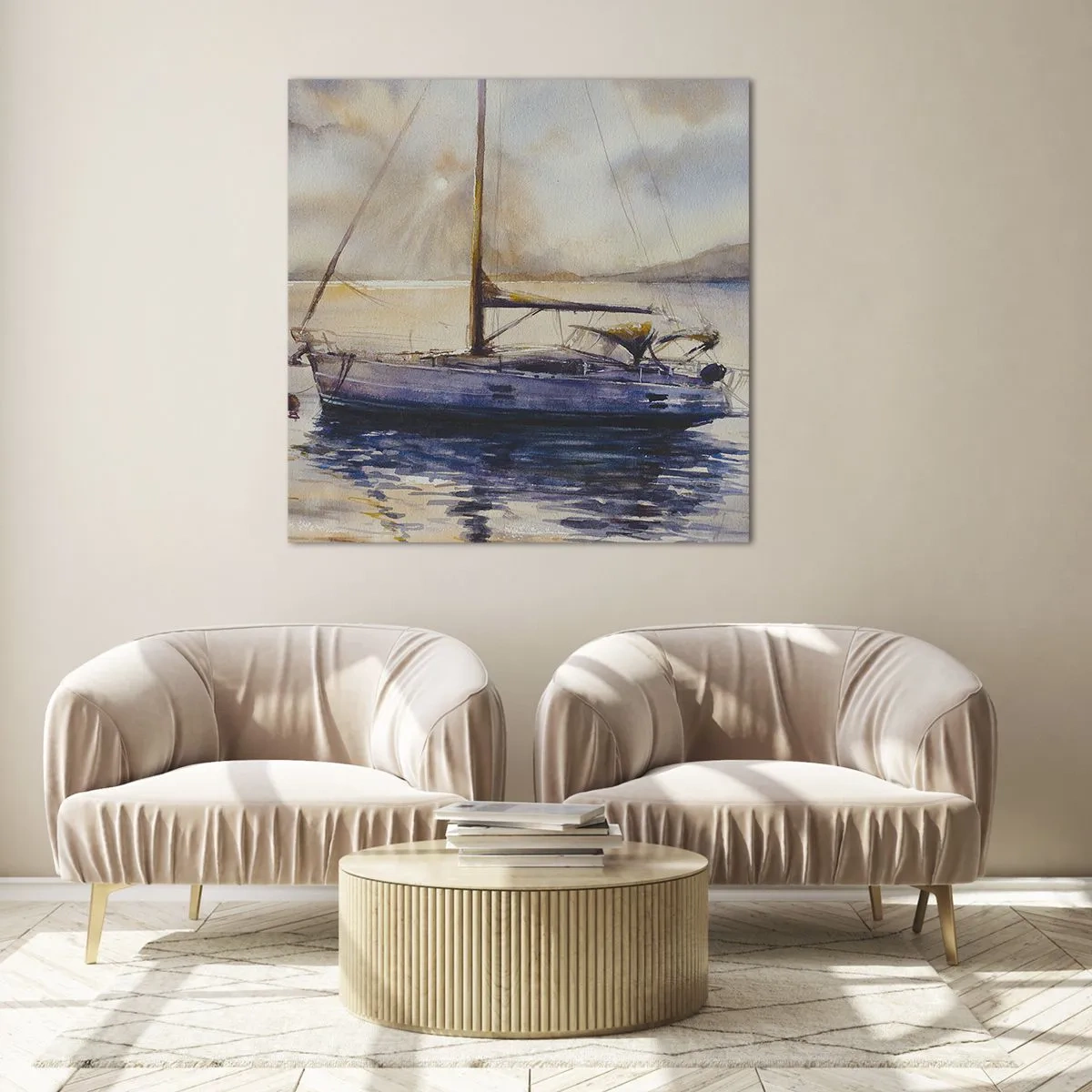 Obraz na skle - Večer v zátoke - 50x50 cm