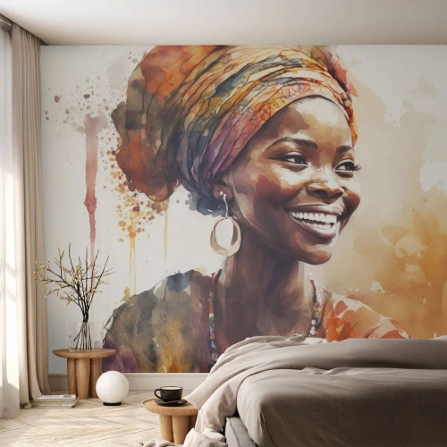 Fototapeta Standard Eco - Africká kráľovná - Žena, africký Američan, Portrét - 350x256 cm