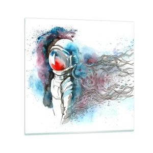 Obraz na skle - Sám s vesmírom - 50x50 cm