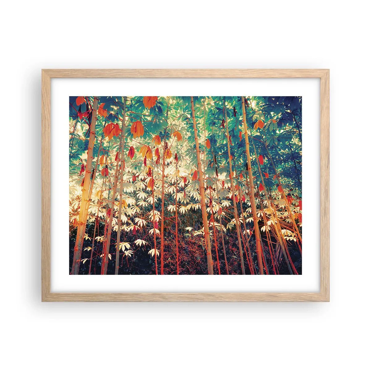 Plagát v ráme zo svetlého duba - Tajný život listov - 50x40 cm