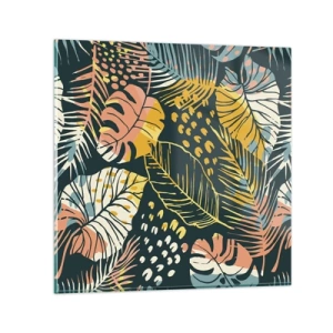 Obraz na skle - Listová fantázia - 60x60 cm