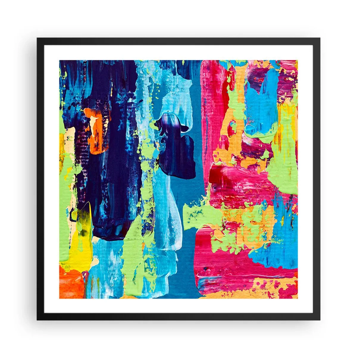 Plagát v čiernom ráme - Život je krásny! - 60x60 cm