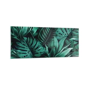 Obraz na skle - Hĺbka tropickej zelene - 100x40 cm
