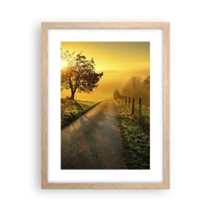 Plagát v ráme zo svetlého duba - Medové popoludnie - 30x40 cm