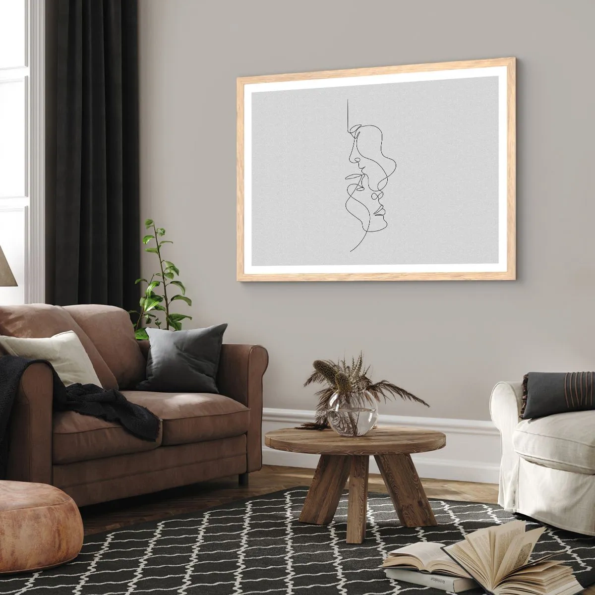 Plagát v ráme zo svetlého duba - Žiar vášnivých túžob - 70x50 cm