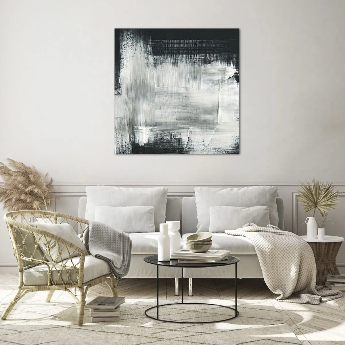 Obraz na skle - Utkané zvisle a vodorovne - 60x60 cm