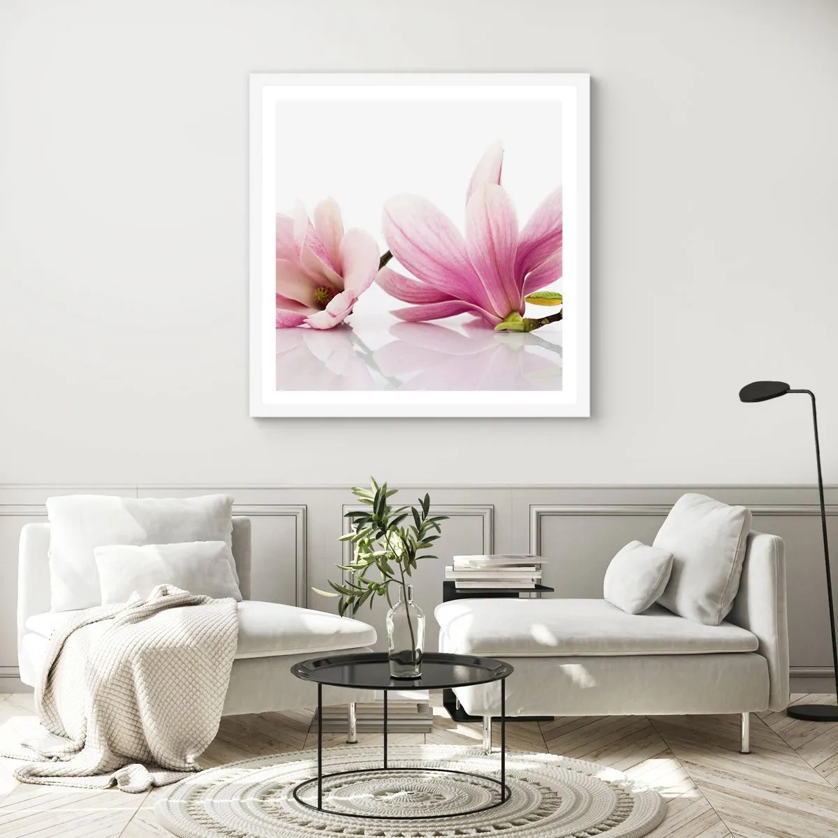 Plagát v bielom ráme - Jemné ako závan jari - 30x30 cm