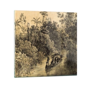 Obraz na skle - Výlet k zdroju - 30x30 cm