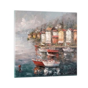 Obraz na skle - Romantický prístav - 50x50 cm