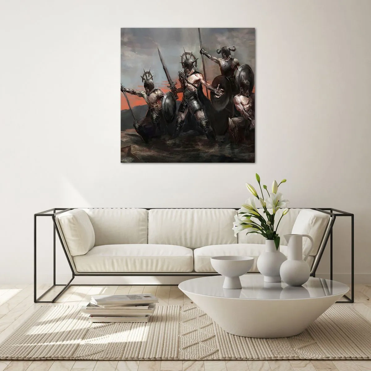 Obraz na skle - So štítom alebo na štíte - 60x60 cm