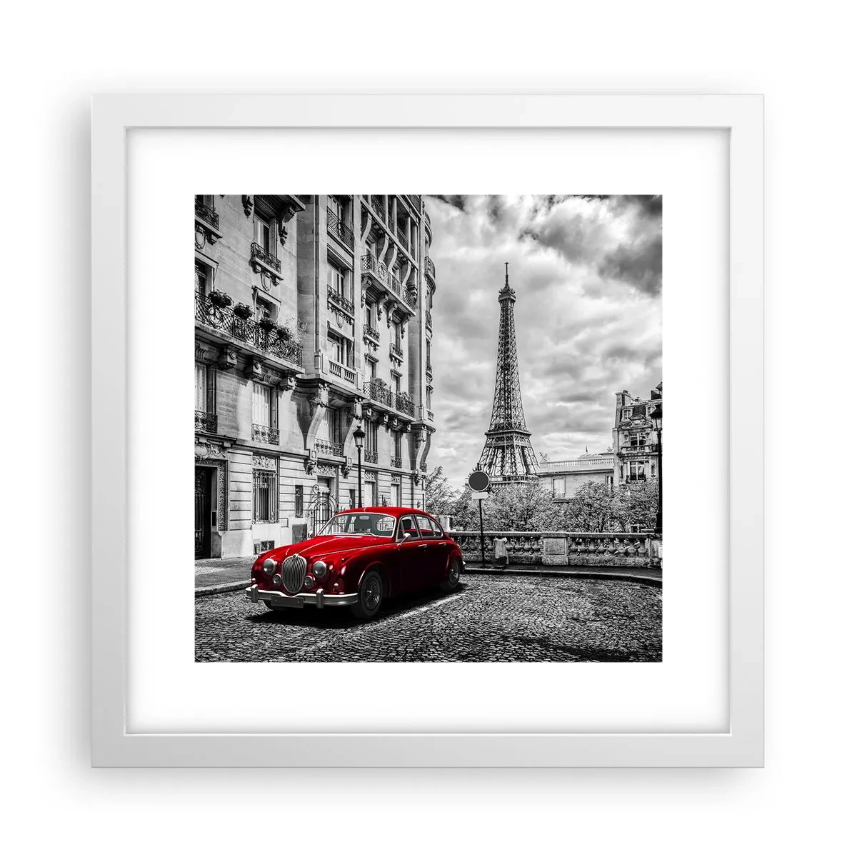 Plagát v bielom ráme - Dravec v meste - 30x30 cm