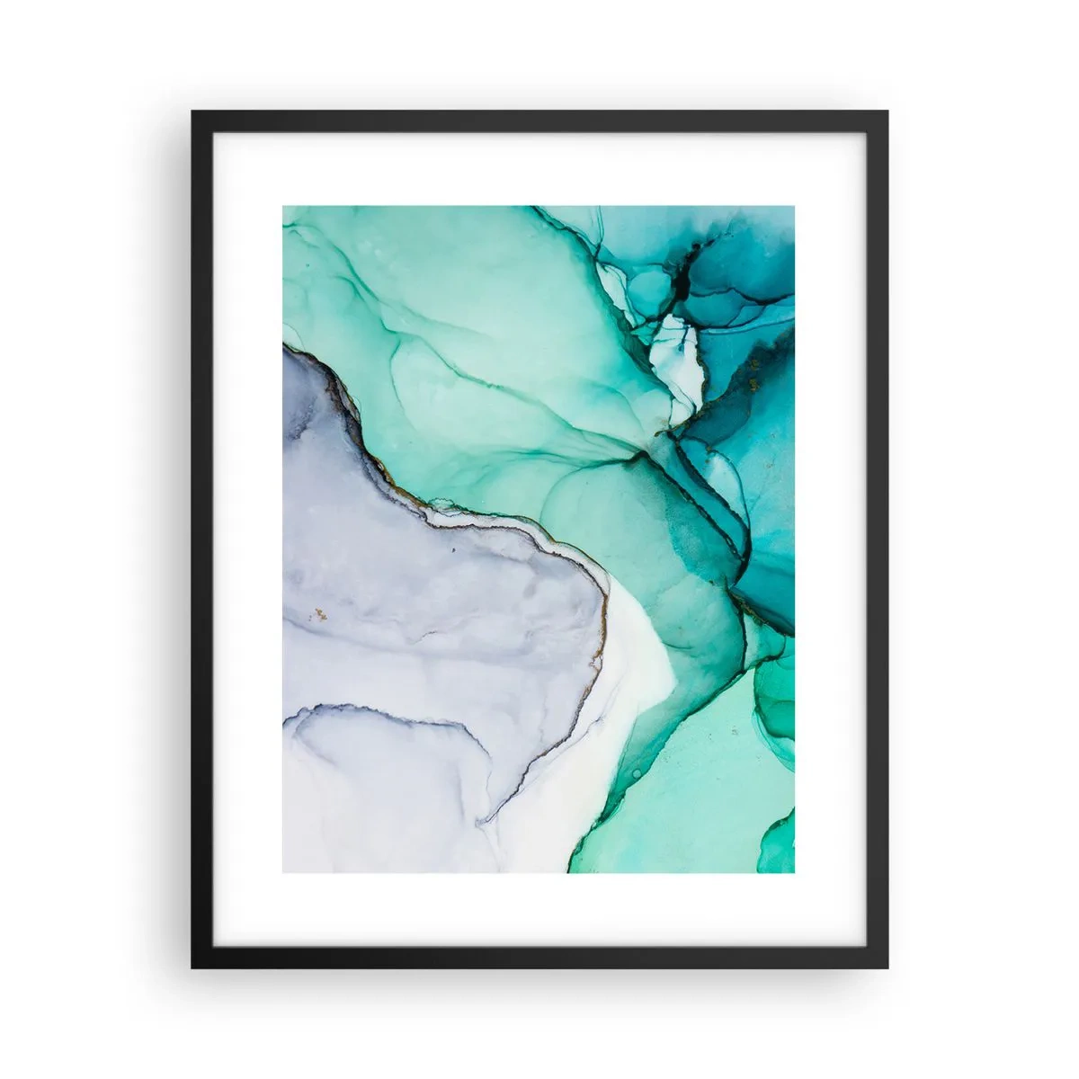 Plagát v čiernom ráme - Štúdia v tyrkysovej - 40x50 cm