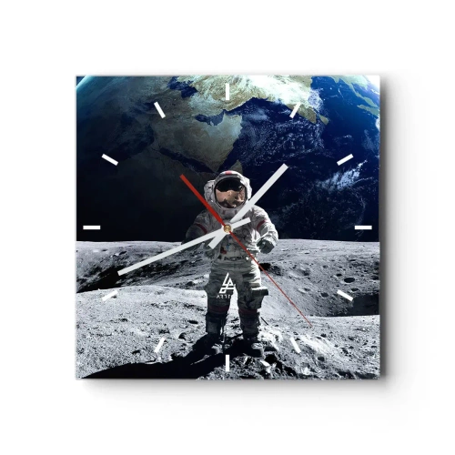 Nástenné hodiny - Pozdravy z Mesiaca - 40x40 cm