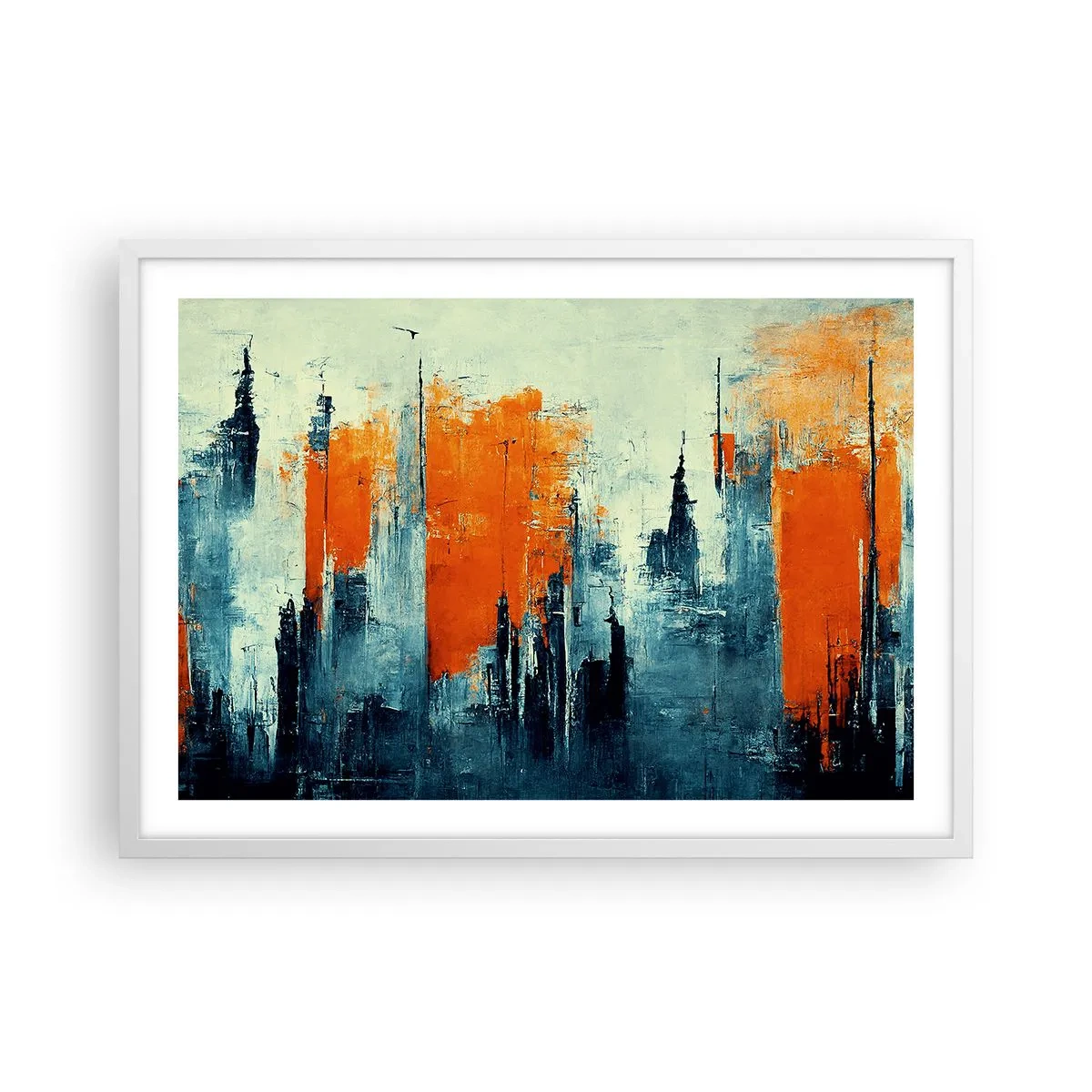 Plagát v bielom ráme - Moderná krajina - 70x50 cm