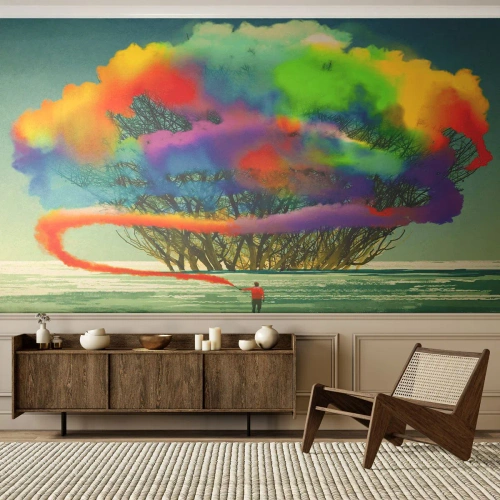 Fototapeta Premium Canvas - Oživiť tento svet - Abstrakcia, Muž, Moderný vzor - 100x70 cm