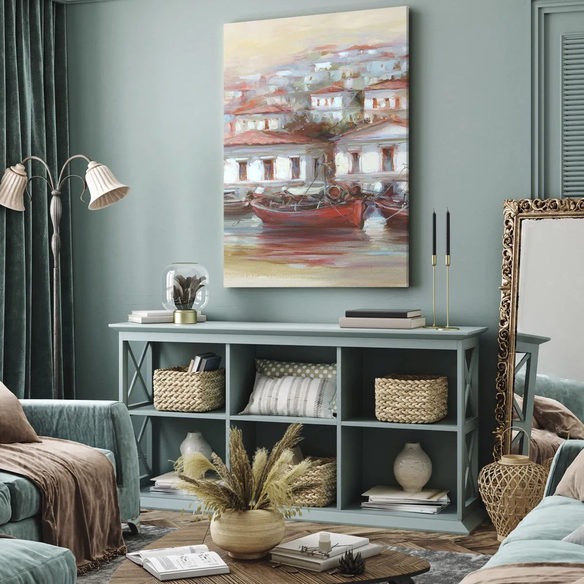 Obraz na plátne - Šťastné mestečko - 55x100 cm