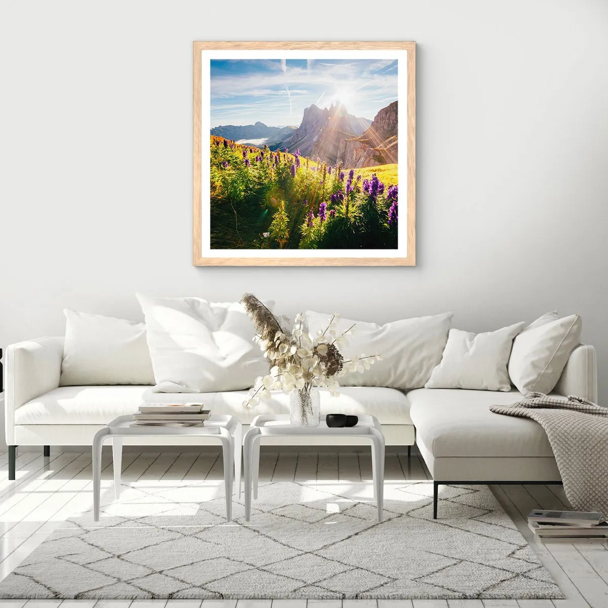 Plagát v ráme zo svetlého duba - Tajomný život bylín - 50x50 cm