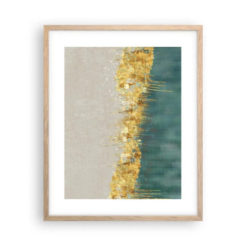Plagát v ráme zo svetlého duba - Zlatá hranica - 40x50 cm