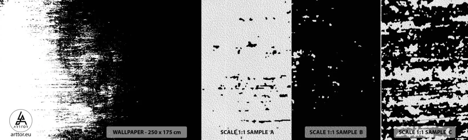 Vzorka fototapety Premium Sand - Víťazom sa stáva... - Abstrakcia, Kus, Čierna a biela - 100x30 cm