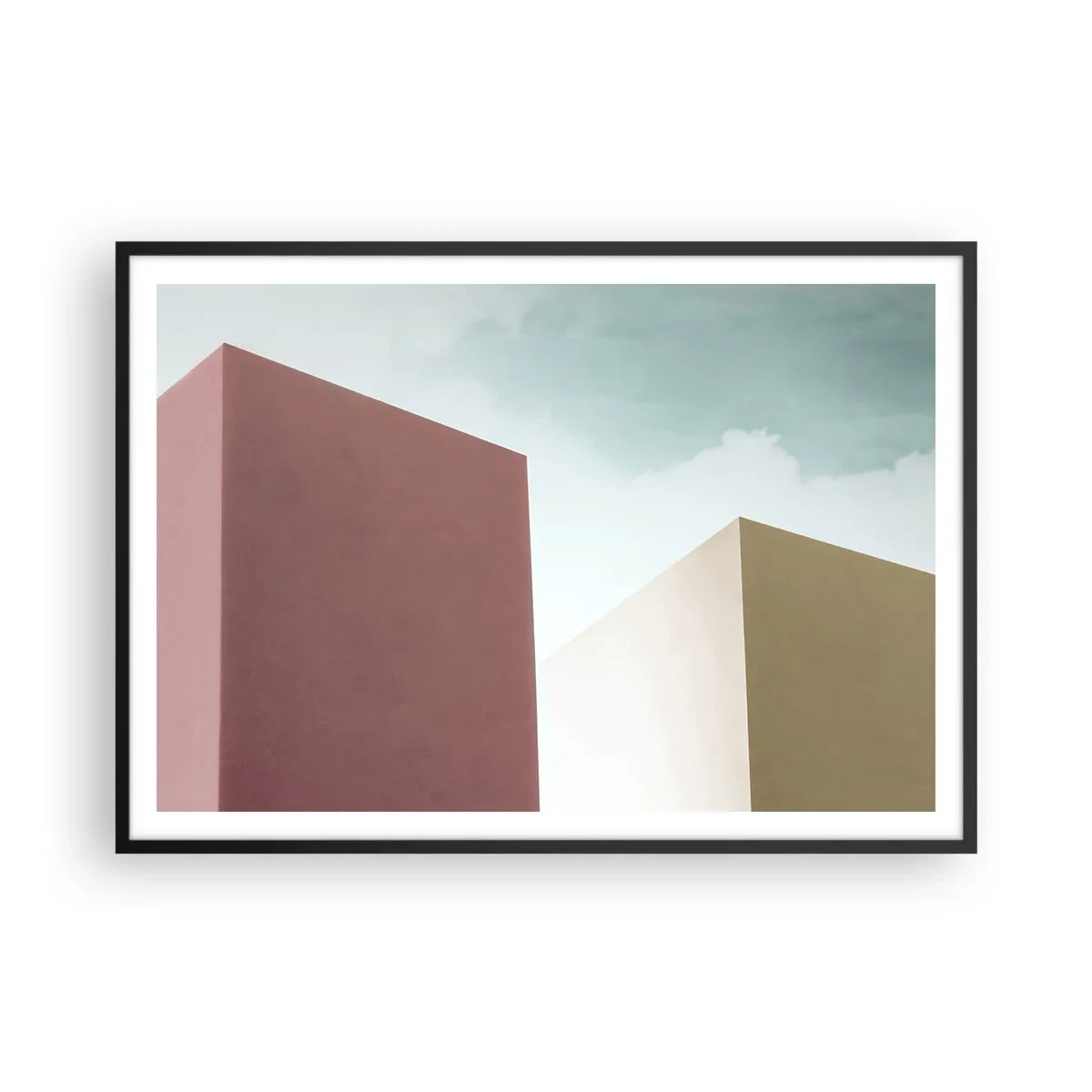 Plagát v čiernom ráme - Geometria slnečného leta - 100x70 cm
