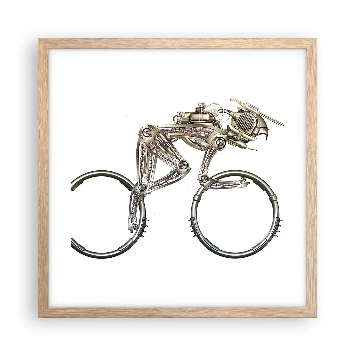 Plagát v ráme zo svetlého duba - Úžasný stroj - 40x40 cm