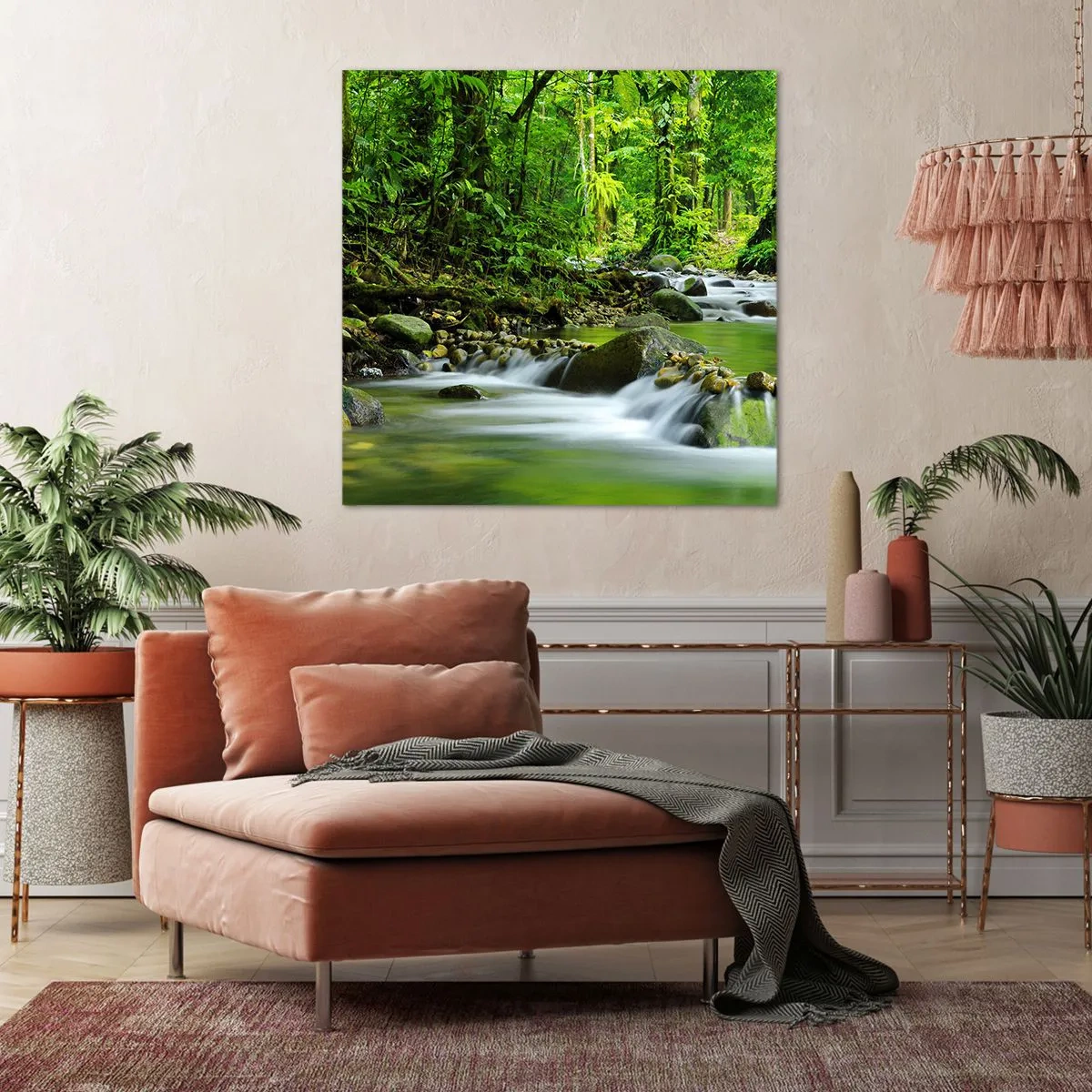 Obraz na plátne - Plávať morom zelene - 50x50 cm